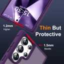Compatible with Samsung Galaxy S24 Ultra Case with Magnetic Ring Stand Translucent Phone Case for S24 Ultra 6.8" [Compatible with Mag-Safe] [Great Grip Feeling],Purple