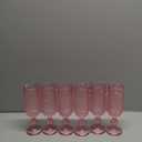 XKXKKE 6 Pcs 5 Ounces Glass Champagne Flutes, Vintage Hobnail Beaded Embossed Colored Glass Sparkling Wine Glasses for Champagne, Cava, Prosecco, Party, Wedding, Bar Fancy Glasses Set of 6 Pink