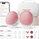 Momcozy Breast Pump Hands Free Upgraded Mobile Flow | M9, App Discreet Control with Personalized Multi-Modes & 15 Levels, Wearable Breast Pump 24mm, 2 Pack Cozy Red