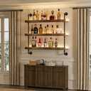 39.4”W Wall Mounted Wine Rack with LED