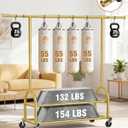 EAGMAK Heavy Duty Clothes Rack for Hanging Clothes Load 556 LBS, Height Adjustable Rolling Clothing Racks, Portable Metal Coat Rack Garment Wardrobe with Wheels and Shelves for Bedroom Laundry, Gold