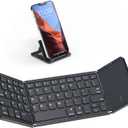 Artciety Foldable Bluetooth Keyboard, Folding Portable Wireless Keyboard with touchpad,Travel Pocket Keyboard for iOS Android Windows Mac Smartphone Tablet & Laptop, Sync Up to 3 Devices, Black