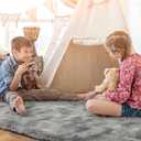 Fluffy Soft Area Rugs for Bedroom, 4X6 Indoor Modern Area Rugs Fluffy Living Room Carpets for Kids Bedroom Home Decor Nursery Rug, High Pile Soft Throw Rug, Anti-Skid, Tie-Dyed Light Grey (6' x 4' (Rectangular))