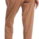 Rrosseyz Joggers for Women with Zip Pocket Lightweight Sweatpants (Brown, M)