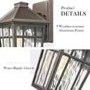 Darkaway Outdoor Sconce Lights Wall Light Fixtures, Exterior Porch Light Outdoor Sconce Anti-Rust Waterproof Aluminum Outside Light with Water Ripple Glass for Patio Yard Doorway Garage