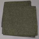 Meekio Set of 2 Dark Moss Green Pillow Covers 20x20, Farmhouse Linen Decorative Throw Cushion Covers for Sofa Couch