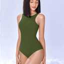 Avidlove Bodysuits for Women Crew Neck Sleeveless Body Suits Snap Closure Double Lined Tank Tops Bodysuit