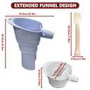 2 Pack Flour Funnel for KitchenAid Stand Mixer, Food Grade Silicone Funnel Attachment with Brush, Mess-Free Pouring Chute for Kitchen Aid Mixer 4.5-7Qt, Foldable Dishwasher Safe Baking Tool