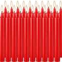 Set of 20 Red Candles Spell Chime Candles for Christmas,Household, Wedding, Rituals, Prayer, Birthdays, Meditation, Altar,Party and Home Dcor Candlesticks - 4 Inch Tall, Unscented (Red)