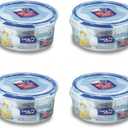 Lock & Lock Round Water Tight Food Container Snack Box, Set of 4, Clear (Set of 4)