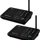 Wuloo Intercoms Wireless for Home 1 Mile (5280 Feet) Range 10 - Channel, Wireless Home Intercom System for House Business Office, Room to Room Intercom, Home Communication System (2 Packs, Black) (2 units set)