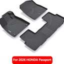 Floor Liners Floor mats for 2026 Passport TPE All Weather Protection 1st & 2nd Row Car Floor Mats Accessories-Black