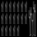 20pcs 5 Arm Candelabra Acrylic Floor Candelabra for Wedding,45.7inch Tall Clear Candle Holders for Ceremony Birthday Party Home Decoration Fit 0.8 LED Candles