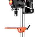 VEVOR 8 in Benchtop Drill Press, 2.3A Induction Motor, Tabletop Drilling Machine with 750/1140 / 1740/2340 / 3200 RPM Adjustable Speed, 0-45° Tilting Worktable, LED Work Light, for Wood Metal