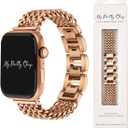 My Pretty Strap Mermaid Band Compatible with Apple WATCH SE Series 8 7 6 5 4 3 2 1, 38/ 40/ 41mm or 42/ 44/ 45/ 49mm, Stainless Steel Metal Gold for Women (38MM / 40MM / 41MM, Rose Gold)