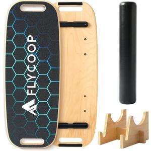 Balance Board for Adult with Adjustable Stoppers: 3 Modes Wobble Board with Roller Exercise Balancing Stability Trainer for Improve Balance Non Slip Surface (Black)
