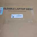ZEAPTAC Laptop Bed Desk, Foldable Lap Desk, Portable Lap Table, Laptop Stand with Cup Holder & Tablet Slot & Lifting Handle for Working Writing Drawing & Eating - White