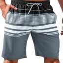 BOJIN Mens Swim Trunks 9" Quick Dry Stretch Swim Shorts Mesh Lining Bathing Suits Swimwear Beach Shorts with Pockets, Size: M