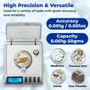 AWS Gemini-50 Milligram Scale 50g x 0.001gDigital Jewelry/Lab Scale for Powder, Gold, Gems Includes Calibration Weights, Tweezers & TrayTare, Cal, 6 Units (Gemini-50g-Silver)