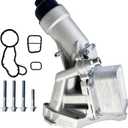 Upgrade Aluminium Oil Cooler Filter Housing Assembly Compatible with 2017-2021 BMW 230i 330e 330i 330i GT xDrive 430i 530e 530i 740e xDrive X3 X4 Replaces 11428596283