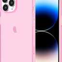 JJGoo Compatible with iPhone 14 Pro Max Case Clear, Soft Shockproof Protective Slim Thin Bumper Cover Transparent Phone Cases Translucent Pink