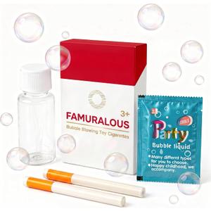 Bubble Cigarettes Blower Kit - Compact Bubble Wands with Refill Solution, Sleek Travel-Friendly Design for Parties, Festivals, Outdoor Fun, Fun Pranks & Retro Costume Accessories