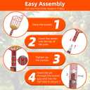 30FT Reach Fruit Picker with Basket, Telescoping Aluminum Pole 5-24FT, Dual Flip-Lock & Screw Fixing Design for Apple Orange Mango Avocado Lemon Picking