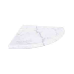 9 Inch Carrara White Marble Corner Shower Shelf, Polished Wall Mounted Stone Corner Shelf for Bathroom