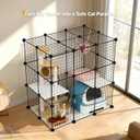 DIY Modular Cat Enclosure 3x3x2 Grid | Extra Large Indoor Cat Playpen | Foldable Black Wire Metal Cat Cage with Multi-Level Shelves | Approx. (43.7" x 29.5" x 43.3")