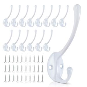 Wall Hooks for Hanging, 15-Pack Heavy Duty Metal Coat Hooks, for Living Room, Bathroom, Kitchen, Bedroom for Towel, Hat, Key, Closet, Bag (Silver)