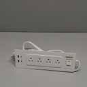 Electrical Outlet Extender with USB C, Flat Wall Plug Extension Cord with 4 Sockets, Surge Protector Power Strip 15 Amps/1200 Joules, 6.5 Ft Multi-Plug Extension Cable for Home Office Dorm, White