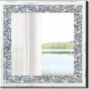 Crystal Crush Diamond Sparkly Square Silver Mirror for Wall Decoration 20x20x1 inch Wall Hang Frameless Bling Stylish Gorgeous Glam Mirror Vanity Home Decor.