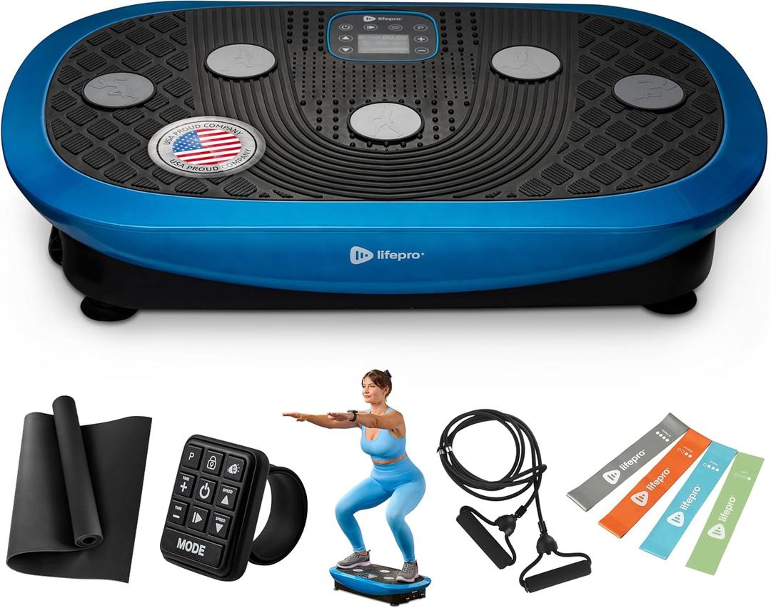 Lifepro Rumblex Plus/Pro 4D Vibration Plate Exercise Machine with 60 Speeds | 3 Motors, 7 Training Modes, Bluetooth Speaker, Wristband Remote — Vibration Plate for Lymphatic Drainage, Muscle Activation