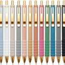 Linbsunne Ballpoint Pens Black Medium Point 1mm with Super Soft Grip Ball Point Pen for Men Women Retractable(style2, 12 pcs)