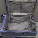 SKYROMER 20 Inch carry on luggage 22x14x9 airline approved Hard Shell Spinner Suitcase Top Opening Aluminum Frame Travel Luggage Suitcases for Woman Men Gifts (Blue)