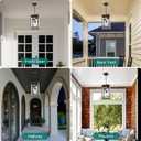 Outdoor LED Pendant Light Fixtures for Porch,3 Lights 5CCT Large Hanging Pendant Lantern,Oil Rubbed Bronze LED Integrated Bulbs Modern Outdoor Pendant Lights,Exterior Chandelier for Patio,Foyer