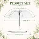 50 Pack Clear Wedding Umbrellas, Windproof Auto Open, 35.4-Inch POE Canopy