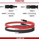 3Ft 10AWG Solar Panel Extension Cable, 10 AWG Solar Extension Cable 10 Gauge 3 Feet Solar Wire with Solar Panel Female Male Waterproof Connectors for RV Boat Home (10 AWG-3Ft)
