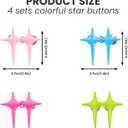 3 x 4 Star Buttons Pant Waist Tightener, Adjustable Pant Clips for Waist Tightener, Instant Reusable Jean Buttons for Loose Jeans, No Sewing & No Tool Required