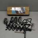 Trampoline Stakes 4 Pack - Heavy Duty Trampoline Anchors Kit - Screw In Ground Anchors High Wind with Straps for Trampolines(Black-4Pack)