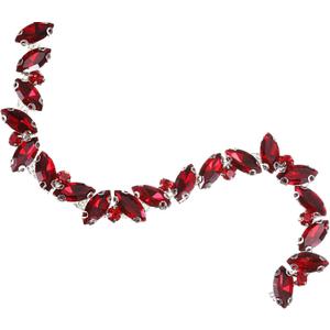 uxcell 1 Yard Rhinestone Chain Trim, 10mm Bling Shiny Crystal Chain Applique for Sewing, DIY Jewelry, Clothing (Red)