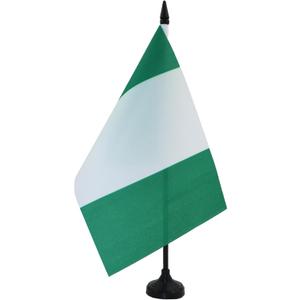 AZ FLAG Nigeria Table Flag 5'' x 8'' - Nigerian Desk Flag 21 x 14 cm - Black plastic stick and base