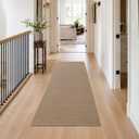 DEXI Thin Hallway Runner Rug 2'4"x8', Non Slip Entryway Rugs, Dark Beige, 28" X 96"