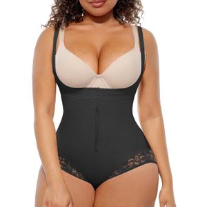 FeelinGirl Women's Faja Body Shaper Postpartum Fajas Colombianas Shapewear Tummy Control Body Shaper Butt Lift Bodysuit (Medium, Black)