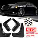 Mud Flaps Mud Guards Fit for 2013-2021 Chrysler 300C, Front & Rear Mud Splash Guards Accessories - 4 Pc, Black