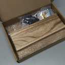 Lwenki Key Holder for Wall, Decorative Key and Mail Holder with Shelf Has Large Key Hooks for Bags, Coats – Paulownia Wood Key Hanger with Mounting Hardware (9.8”W x 6.7”H x 4.2”D) (Burnt Wood)