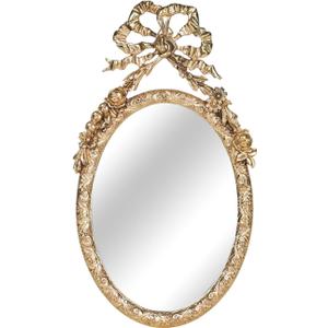 NIKKY HOME Small Wall Mirror, Vintage Hanging Mirrors, Gold Decorative Wall Mirror for Bedroom Living-Room Dresser Decor 10 x 5.7 Inch