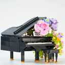Flower Bouquet Grand Piano Building Blocks Set, 841PCS Music Instruments Bricks Set, Gifts for Adults and Kids (Piano)