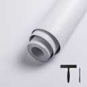 Abyssaly White Wallpaper Peel and Stick Contact Paper for Cabinets and Drawers Removable Self Adhesive Thicken Wallpaper Covering for Bedroom with Scraper, Paper Cutter 17.7" X 590.5"