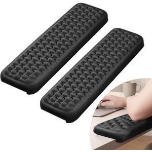 L-Shaped Elbow Pads for Desk, 2 Pcs Memory Foam Padding with Non-Slip,Wrist Comfort Support for Office Home(Black)